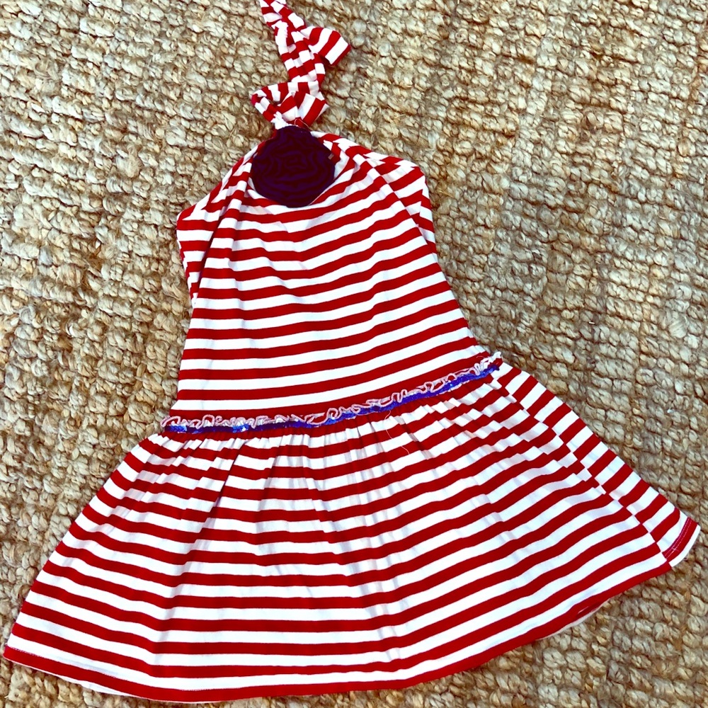 Red white and blue halter dress.